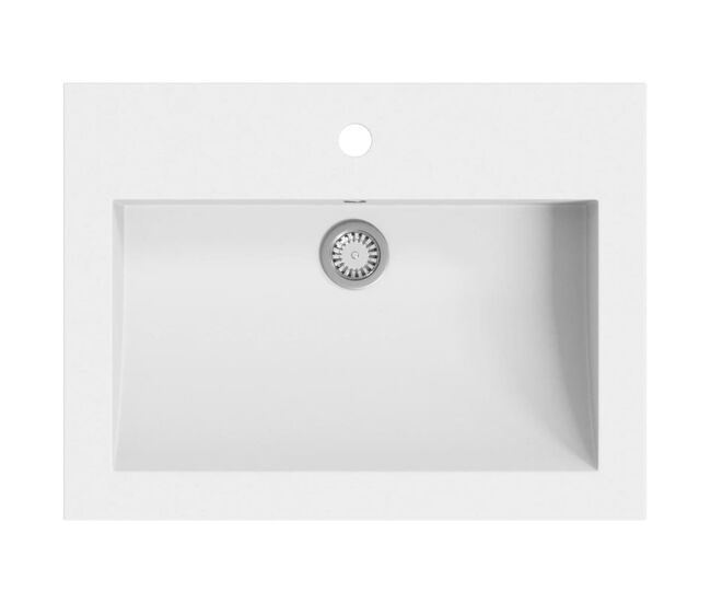 Lavatório - lavabo - pia de banheiro de granito 600x450x120 mm branco