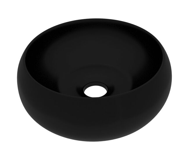 Lavatório - lavabo - pia de banheiro luxuoso redondo 40x15 cm cerâmica preto mate