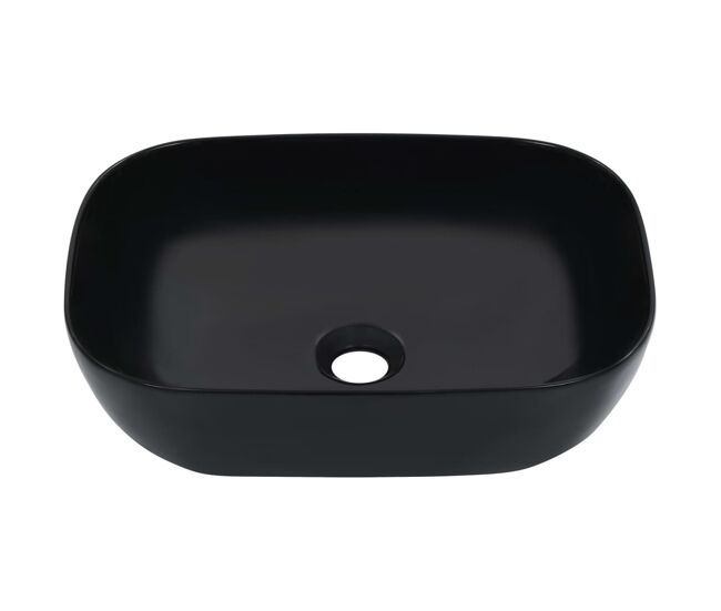 Lavatório - lavabo - pia de banheiro 45,5x32x13 cm cerâmica preto