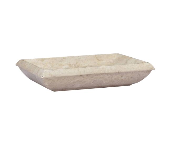 Lavatório - lavabo - pia de banheiro 50x35x10 cm mármore cor creme
