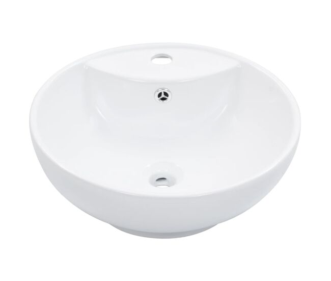 Lavatório - lavabo - pia de banheiro com extravasamento 46,5x18 cm cerâmica branco