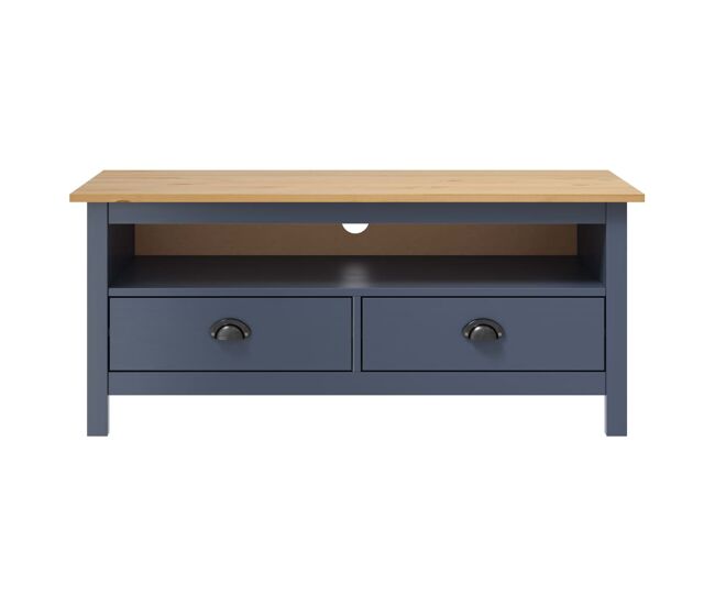 Móvel de tv - modulo de tv - armário de tv hill 110x40x47 cm pinho maciço cinzento