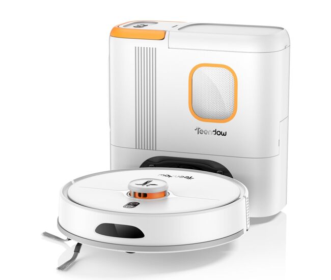 Aspirateur robótico teendow d20s max+ - potência 6000pa 5000mah 70db 250ml+250ml autonomia 180min - blanc