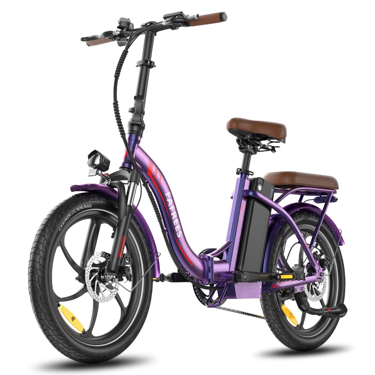 Bicicleta électrique fafrees f20+ pro - motor 250w bateria 36v22.5ah pneus de 20 polegadas travões de disco mecânicos - roxo rosa