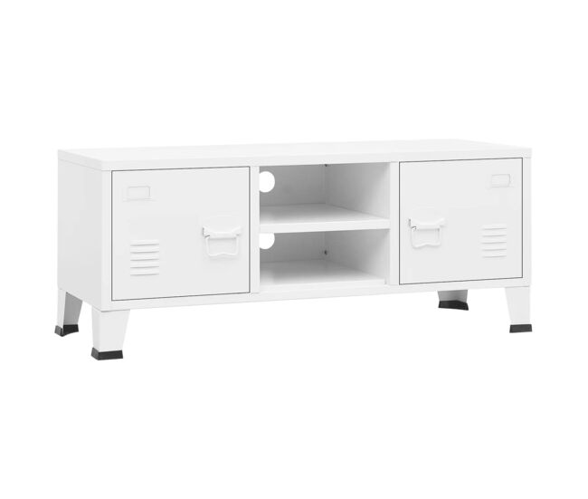 Móvel de tv - modulo de tv - armário de tv industrial 105x35x42 cm metal branco