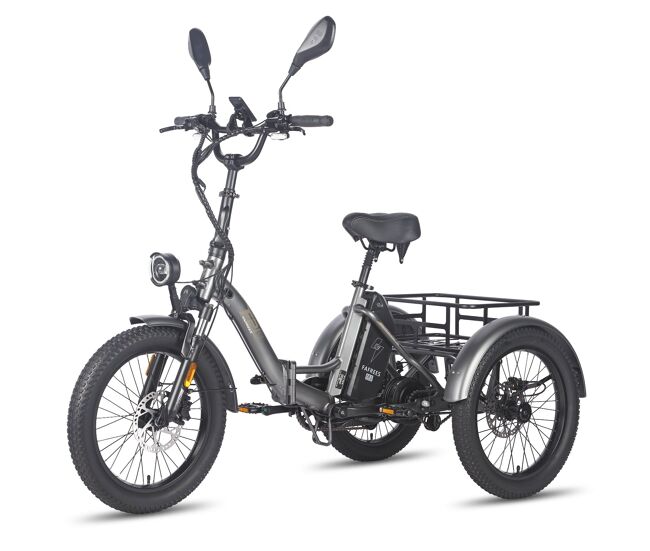 Triciclo électrique fafrees f20 mate - motor 500w bateria 48v21ah freio hidráulico pneus de 20 polegadas - gris