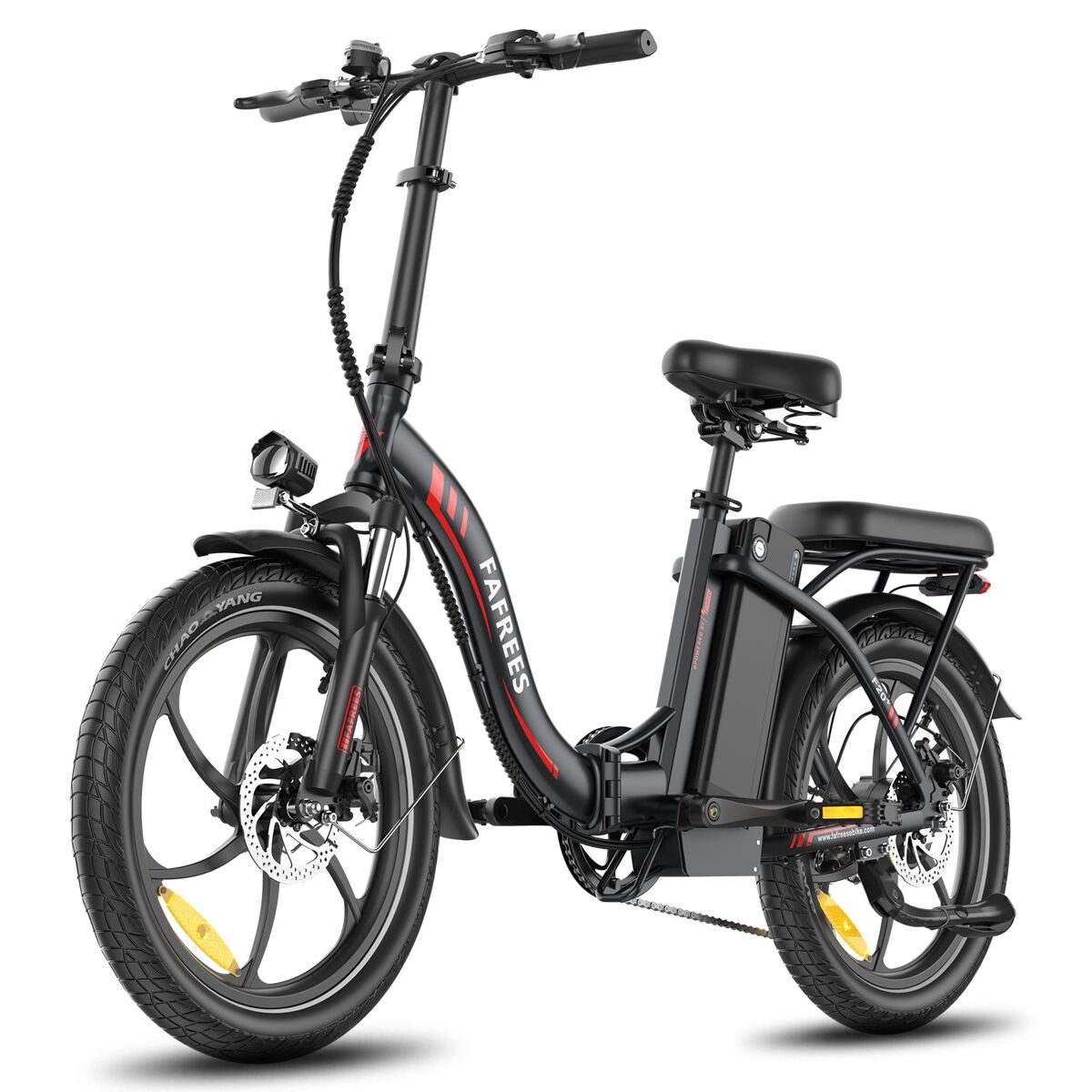 Bicicleta elétrica fafrees f20+ - motor 250w bateria 36v20ah pneus de 20 polegadas travões de disco mecânicos - preto