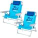 Aktive Conjunto de 2 cadeiras de praia baixas dobráveis Aktive Conjunto de 2 cadeiras de praia baixas dobráveis Azul