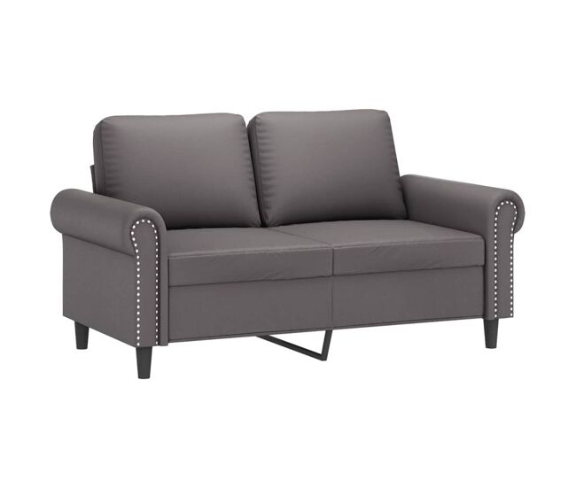 Sofá de 2 lugares - sofá fixo 120 cm couro artificial cinza