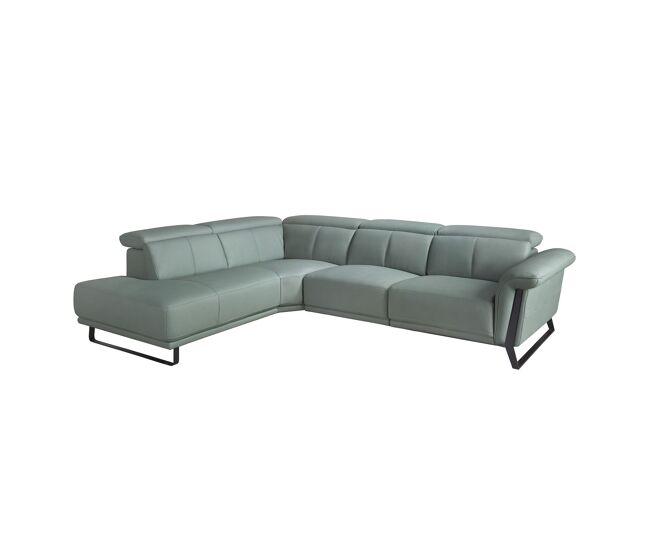 Sofá chaise longue relax à esquerda em pele