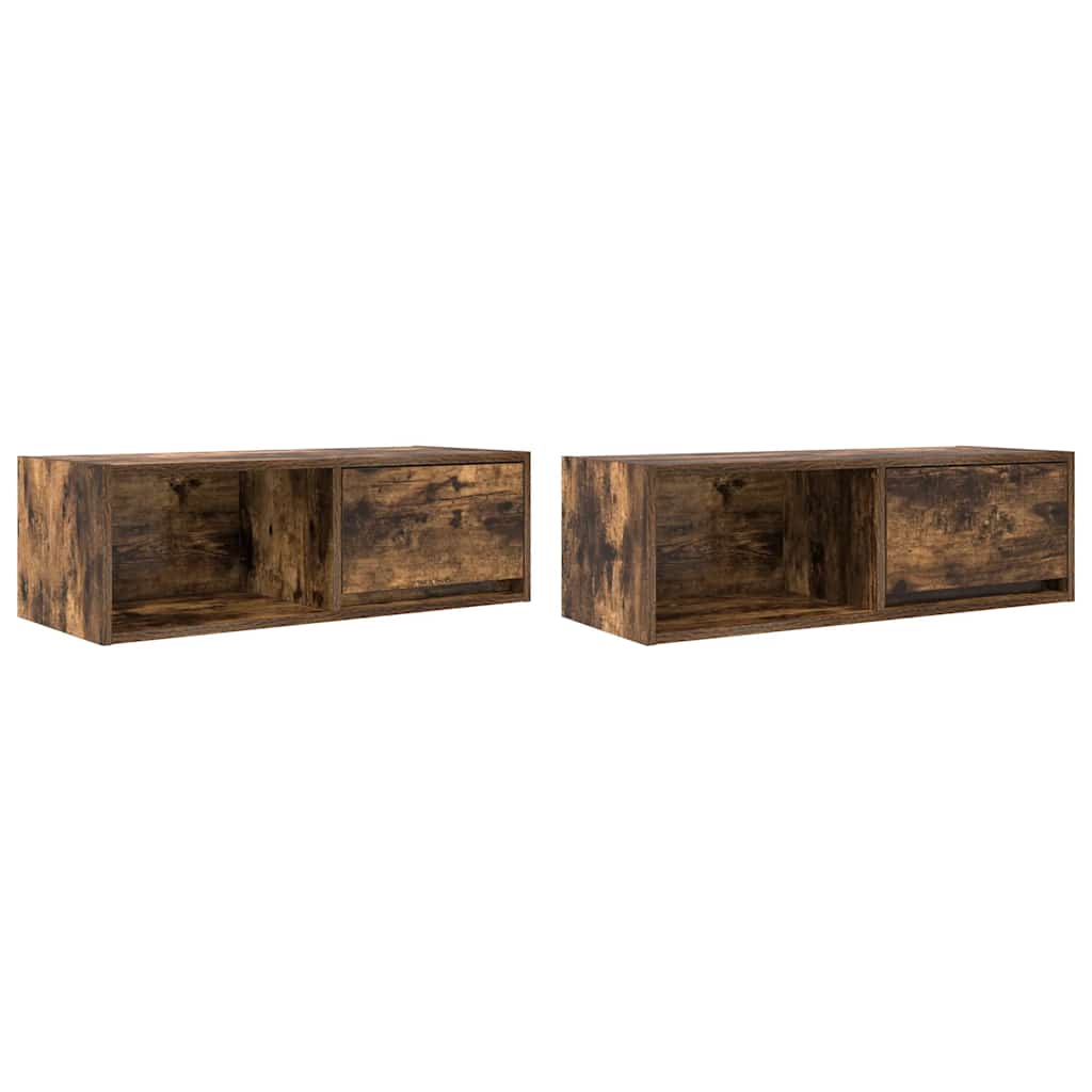 Móveis de tv - armários tv 2pcs 80x31x25,5cm deriv. madeira carvalho fumado