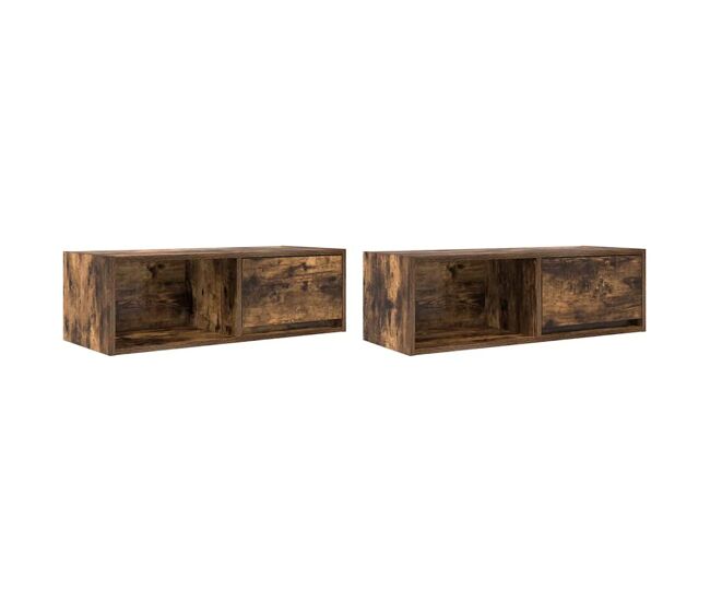 Móveis de tv - armários tv 2pcs 80x31x25,5cm deriv. madeira carvalho fumado