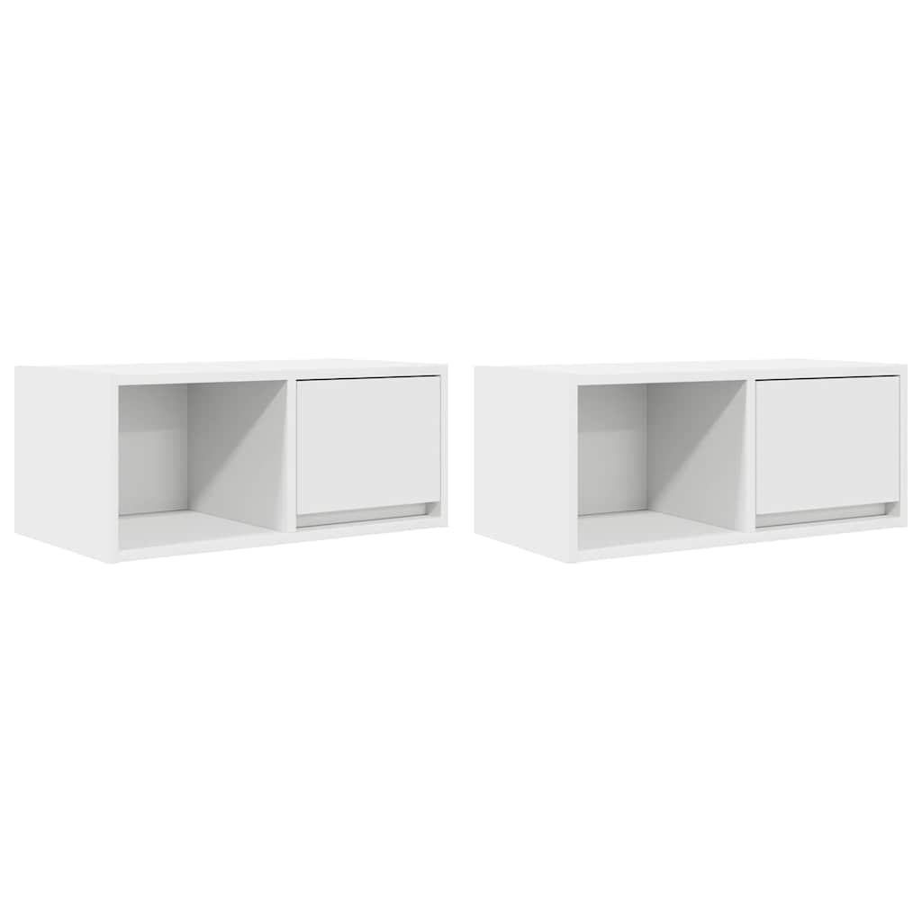 Móveis de tv - armários tv 2 pcs 60x31x25,5 cm deriv. madeira branco