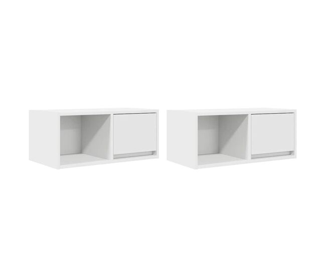 Móveis de tv - armários tv 2 pcs 60x31x25,5 cm deriv. madeira branco