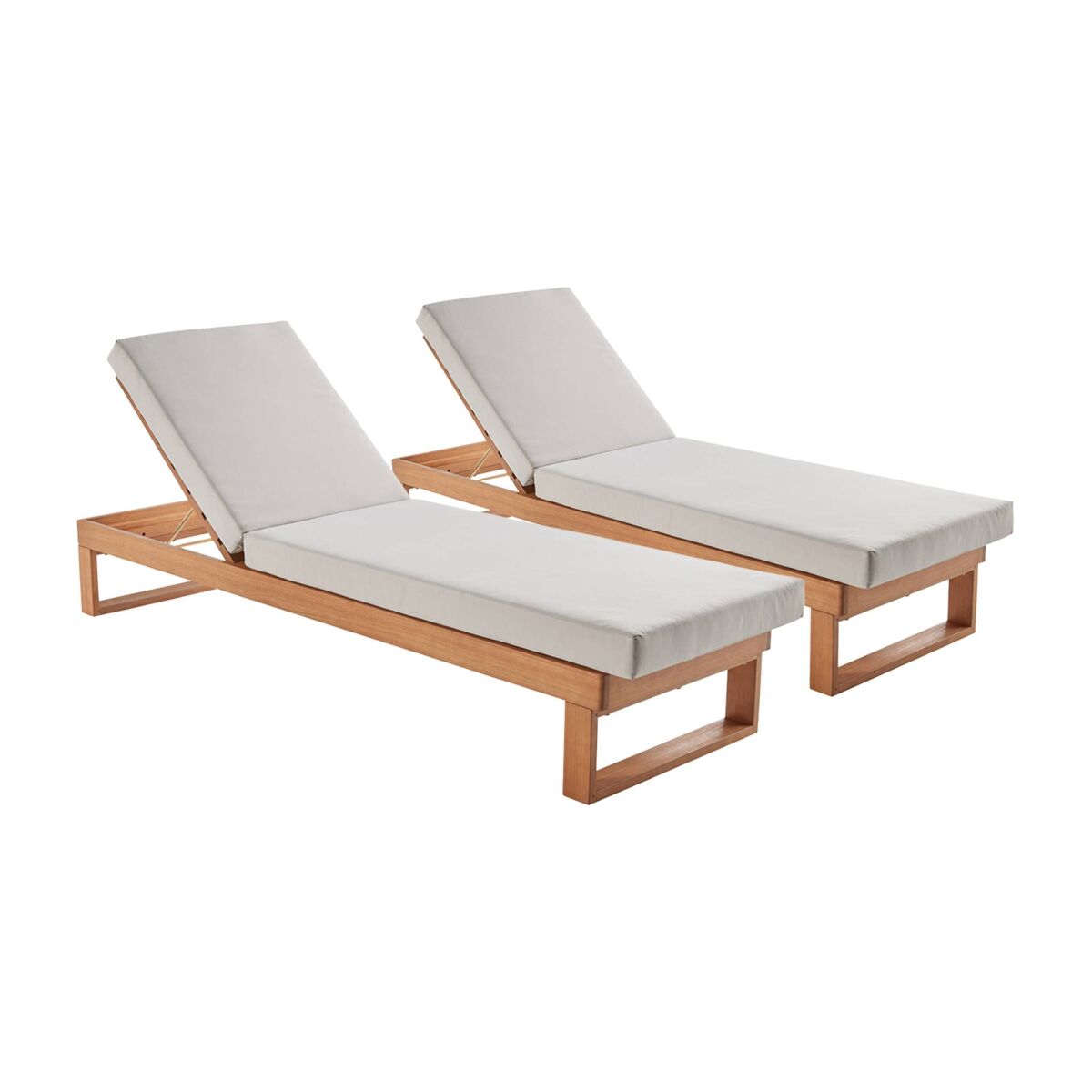 Espreguiçadeira em madeira de eucalipto Pamplona, multi posições,