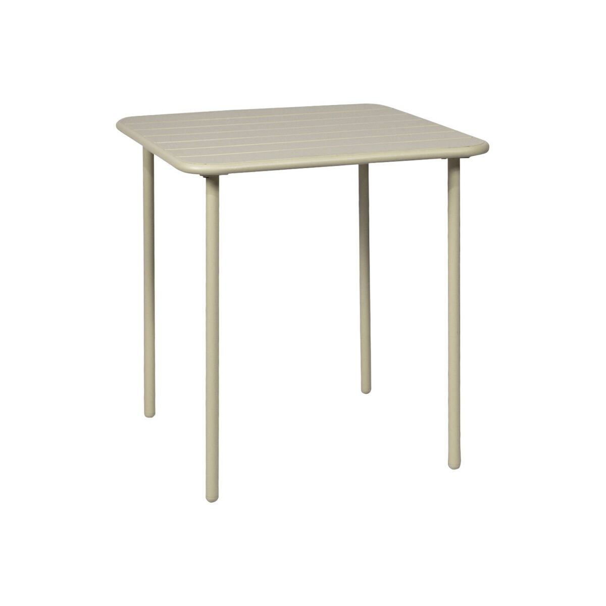Mesa de jardim metálica de 2 lugares, amelia 70cm, beige, 70x70x72.5 cm