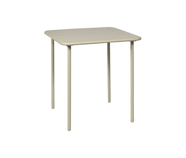 Mesa de jardim metálica de 2 lugares, amelia 70cm, beige, 70x70x72.5 cm