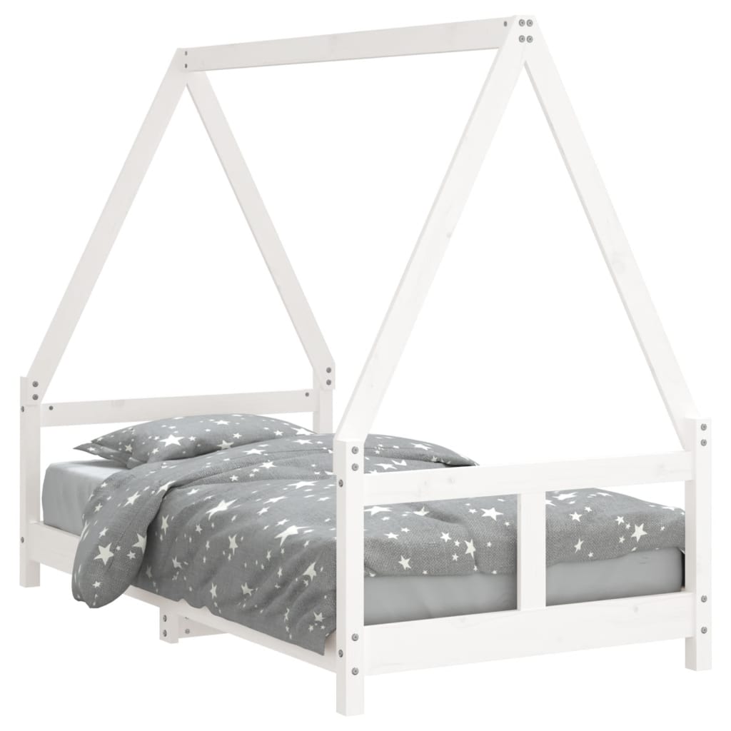 Vidaxl estrutura de cama infantil 80x160 cm pinho maciço branco