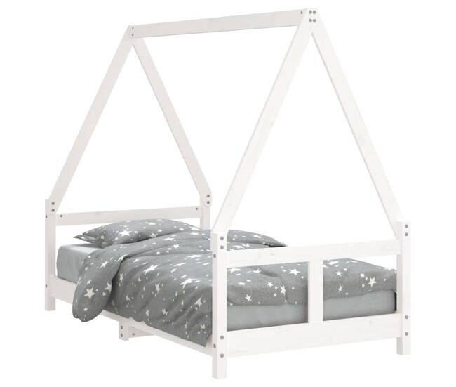 Vidaxl estrutura de cama infantil 80x160 cm pinho maciço branco