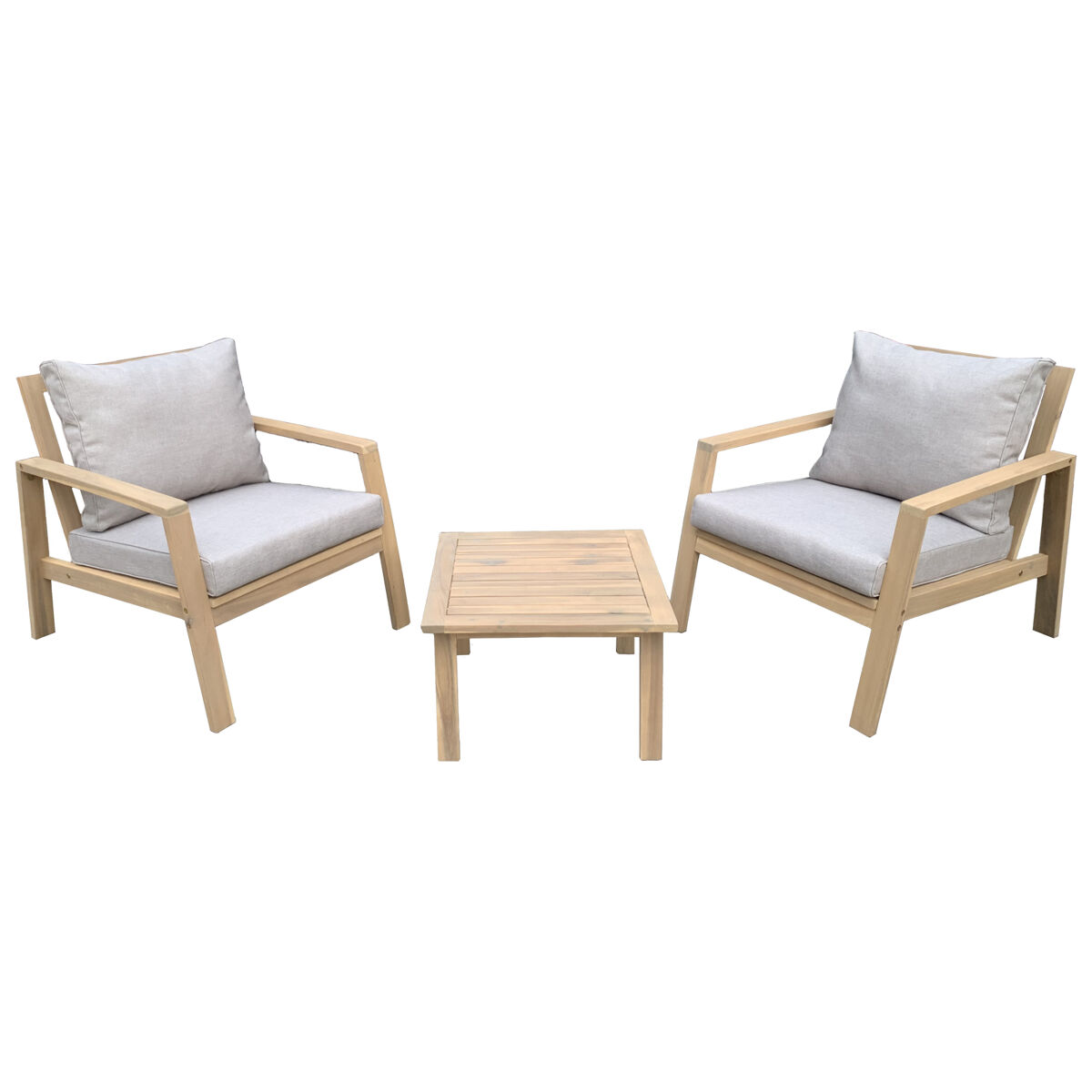 Conjunto de mobiliário de jardim acacia 2 lugares gili - almofadas de areia