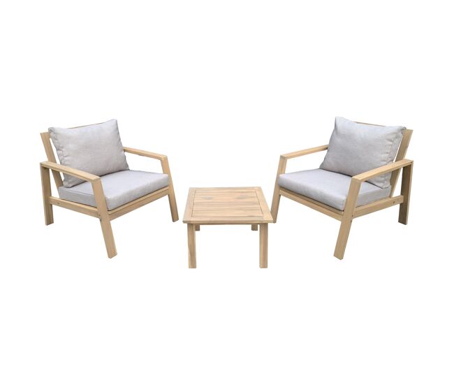 Conjunto de mobiliário de jardim acacia 2 lugares gili - almofadas de areia