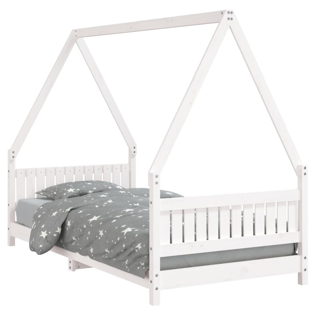 Vidaxl estrutura de cama infantil 90x190 cm pinho maciço branco