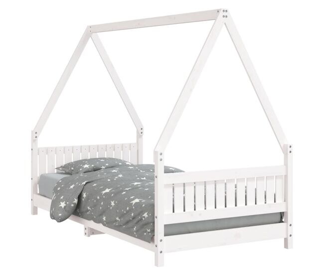 Vidaxl estrutura de cama infantil 90x190 cm pinho maciço branco