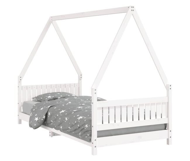 Vidaxl estrutura de cama infantil 90x200 cm pinho maciço branco
