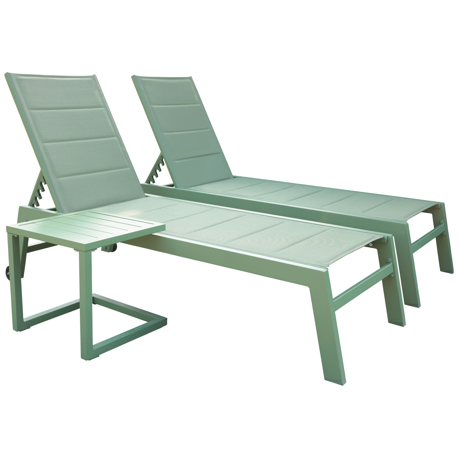 Conjunto de 2 espreguiçadeiras BARBADOS em textilene