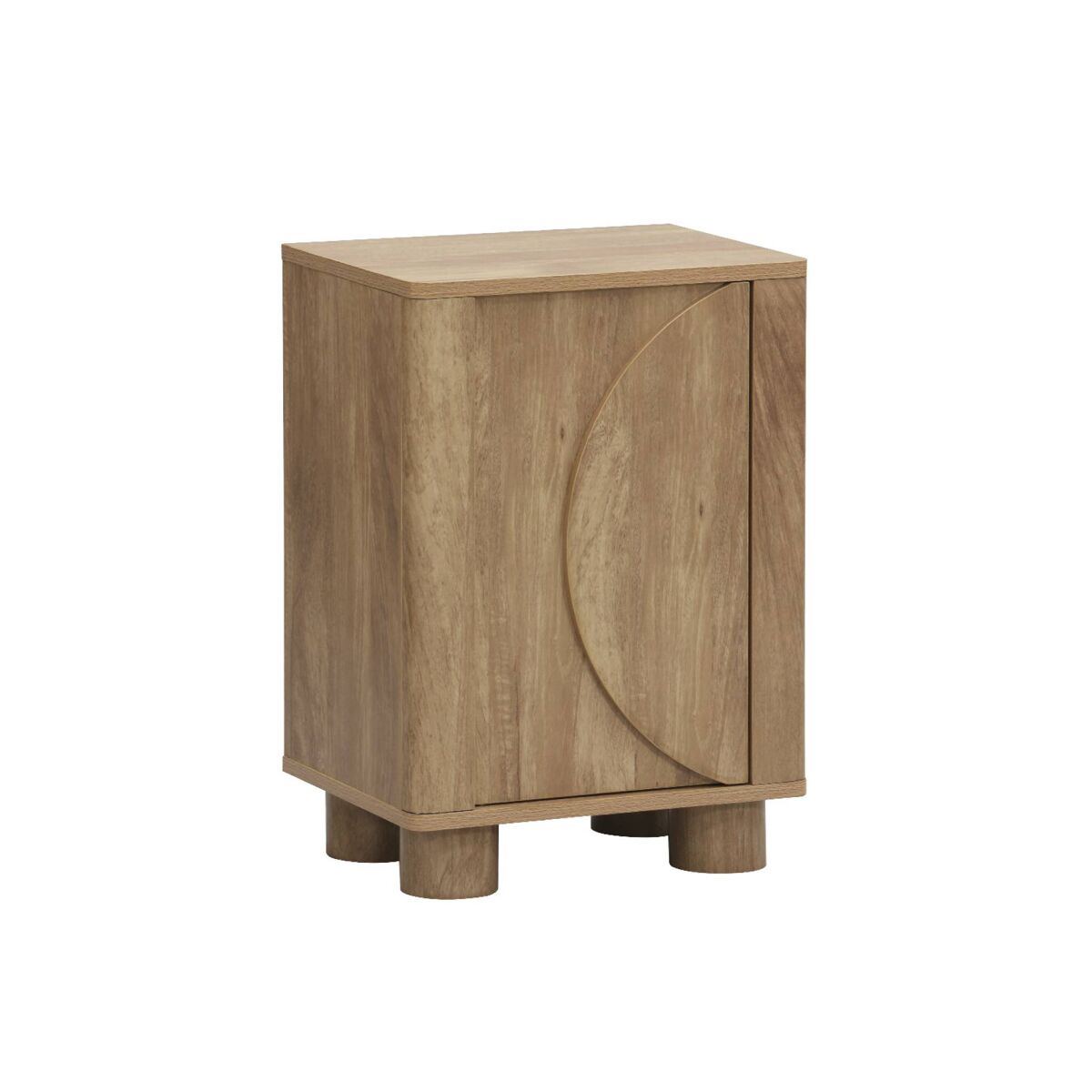 Mesa de cabeceira efeito madeira de mangueira, 1 porta, pondi, manguier, 40x30x57 cm