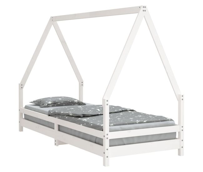 Vidaxl estrutura de cama infantil 80x200 cm pinho maciço branco