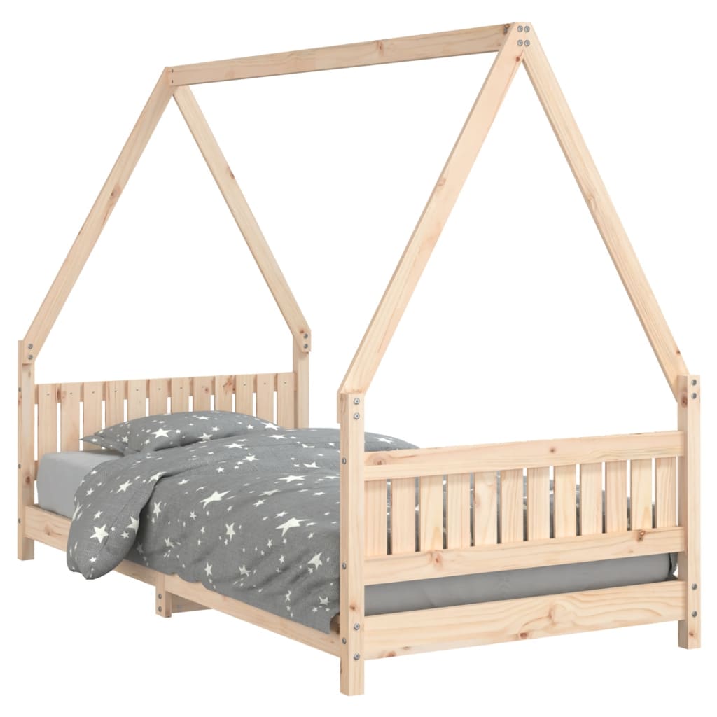 Vidaxl estrutura de cama infantil 90x190 cm madeira de pinho maciça