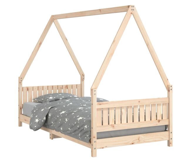 Vidaxl estrutura de cama infantil 90x190 cm madeira de pinho maciça