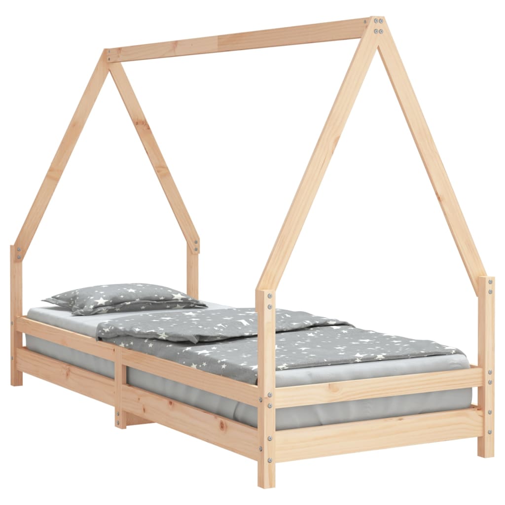 Vidaxl estrutura de cama infantil 80x200 cm madeira de pinho maciça