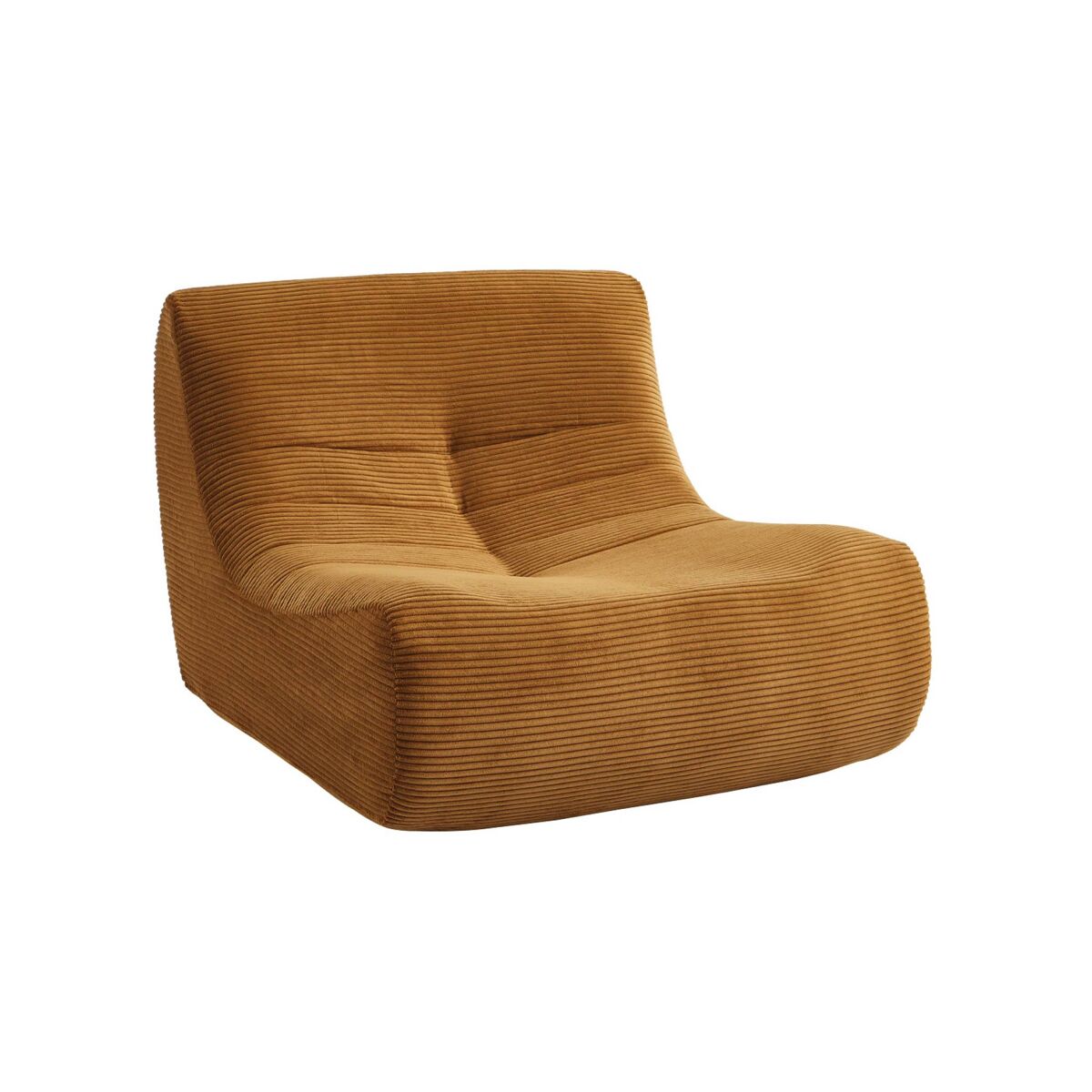 Módulo de sofá modular em tecido veludo cotelê, 1 lugar, sokol veludo cotelê, mostarda, 91x105x72 cm