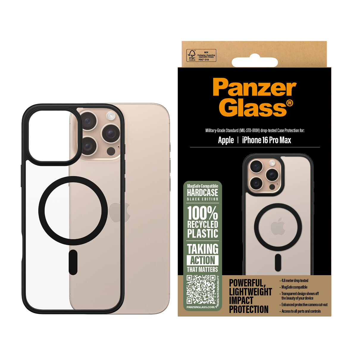Protetor de ecrã para o telemóvel panzerglass iphone 16 pro max apple