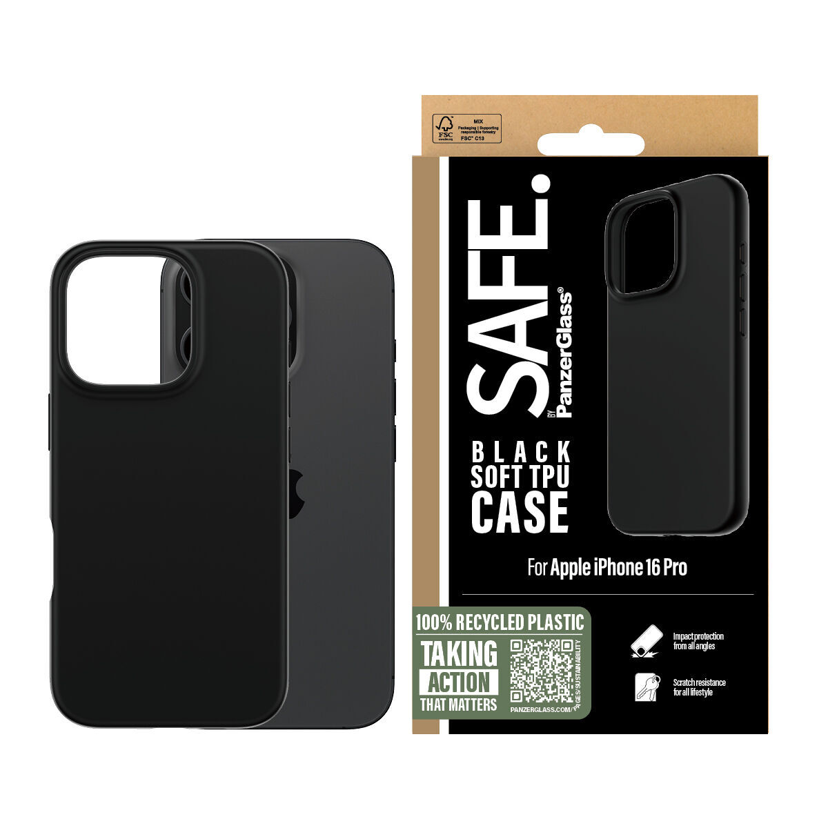 Protetor de ecrã para o téléphone panzerglass iphone 16 pro apple