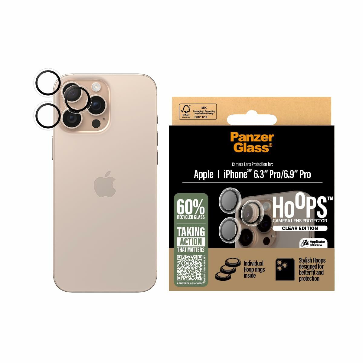 Protetor de ecrã para o telemóvel panzerglass iphone 16 pro max