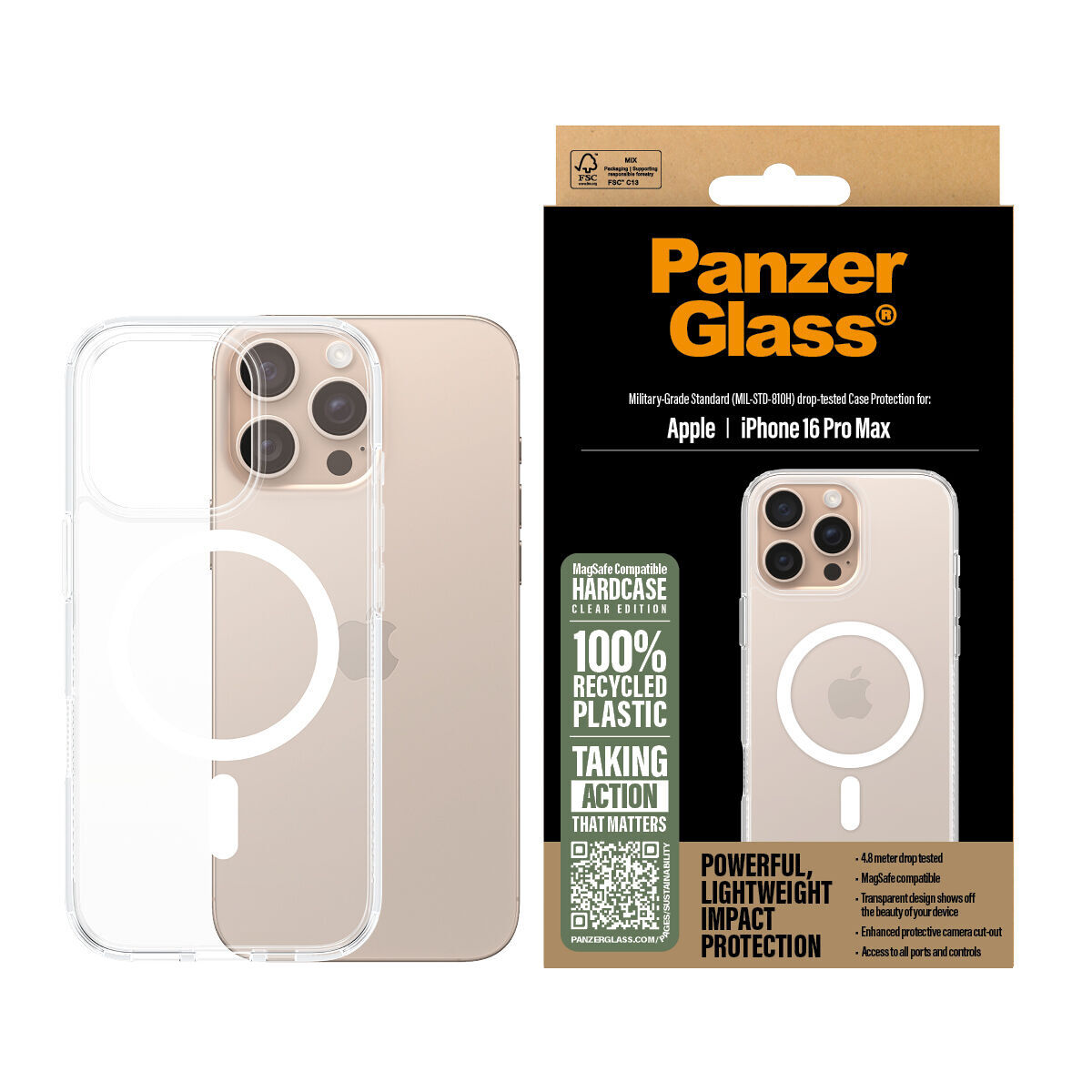 Protetor de ecrã para o téléphone panzerglass iphone 16 pro max apple
