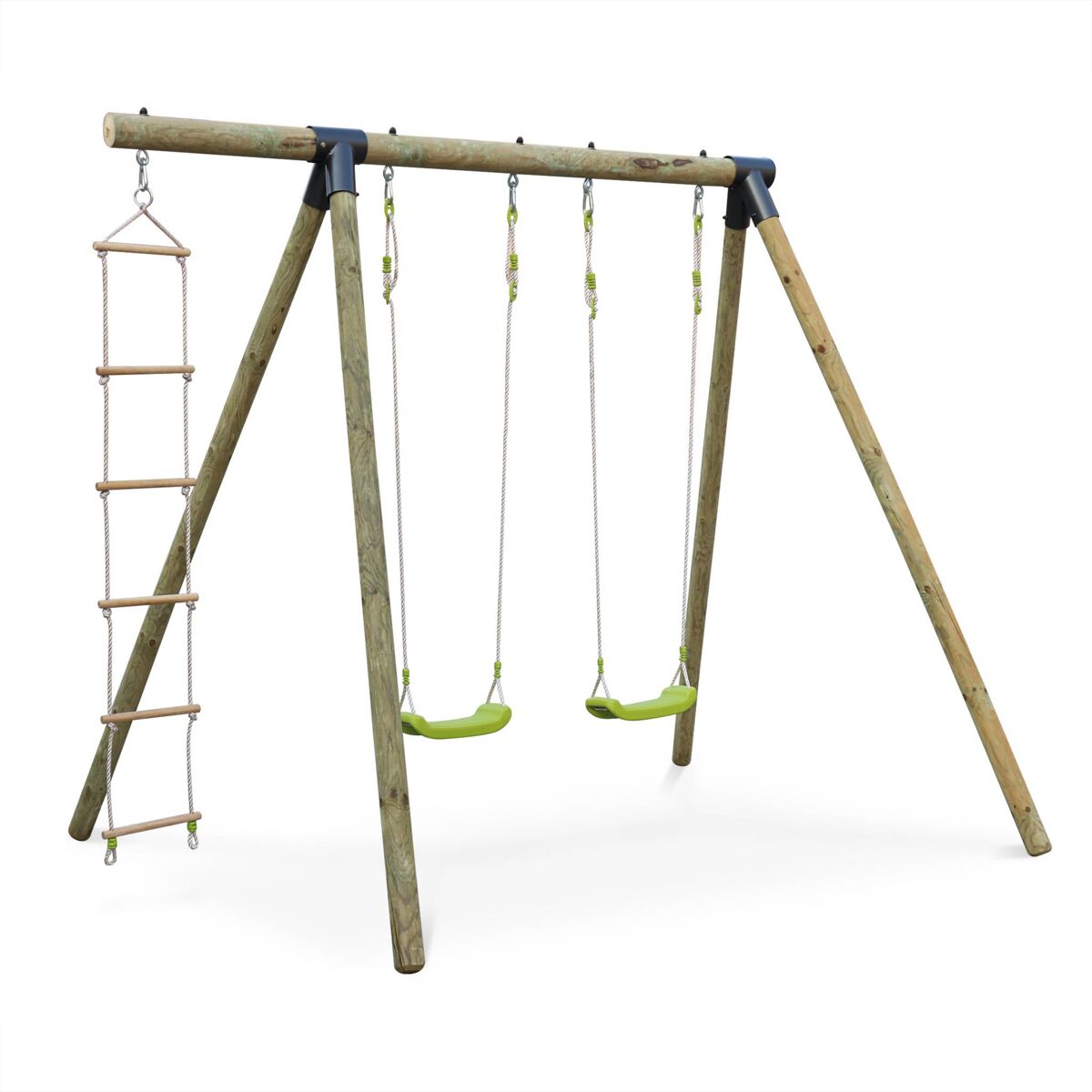 Parque infantil balanços, escala de corda, mistral, verde, 281x197x228 cm