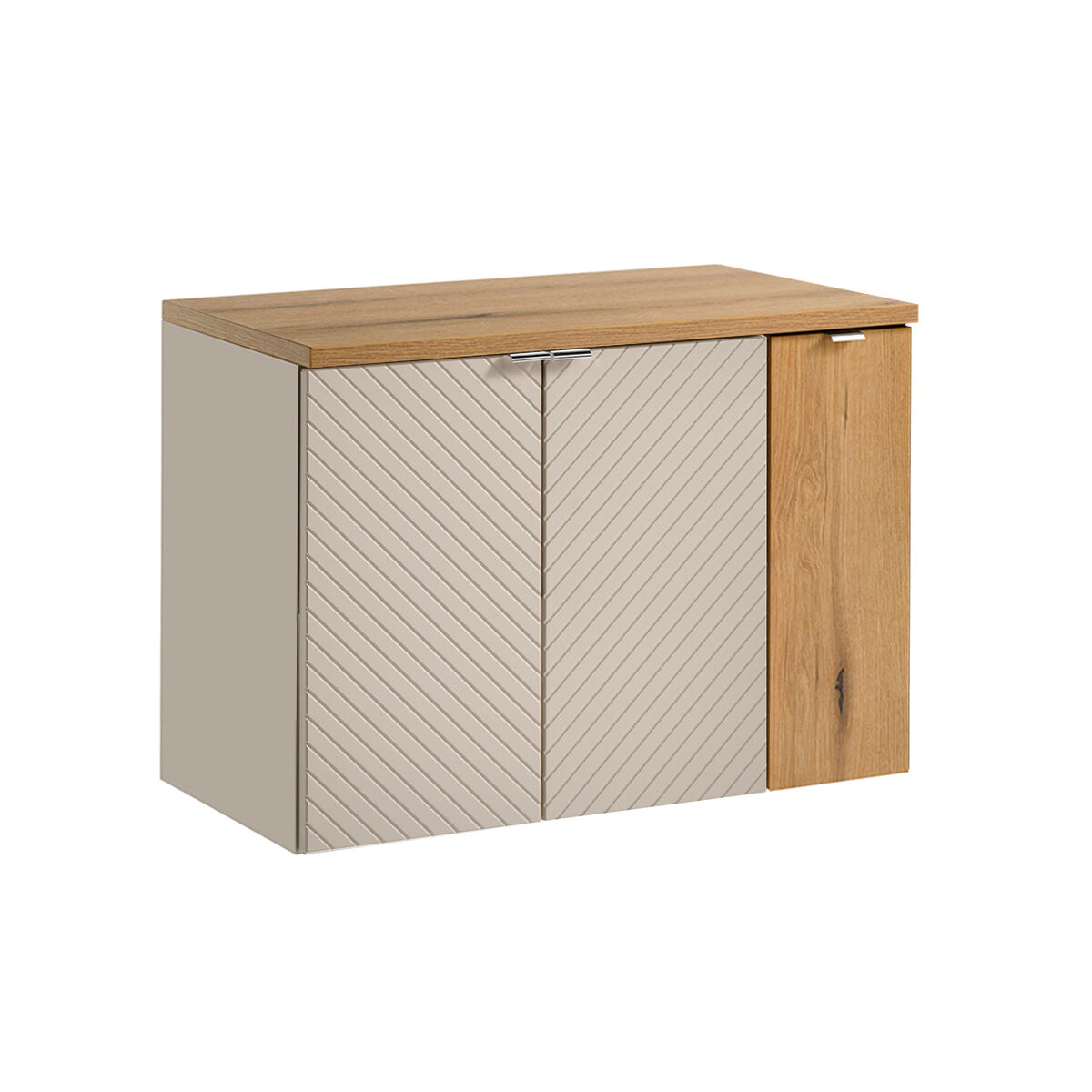 Móvel de toucador de 3 portas manoa caxemira e madeira 80cm