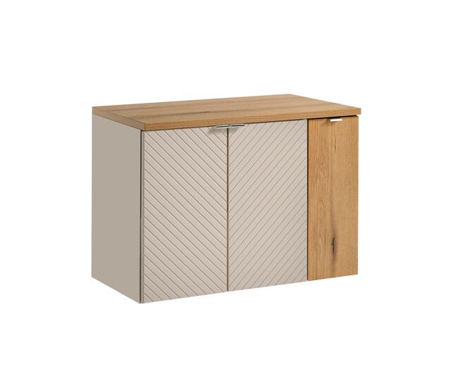 Móvel de toucador de 3 portas manoa caxemira e madeira 80cm