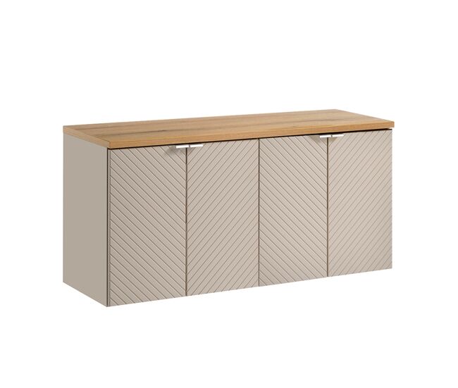 Móvel de toucador 120cm 4 portas móvel de toucador manoa caxemira e madeira