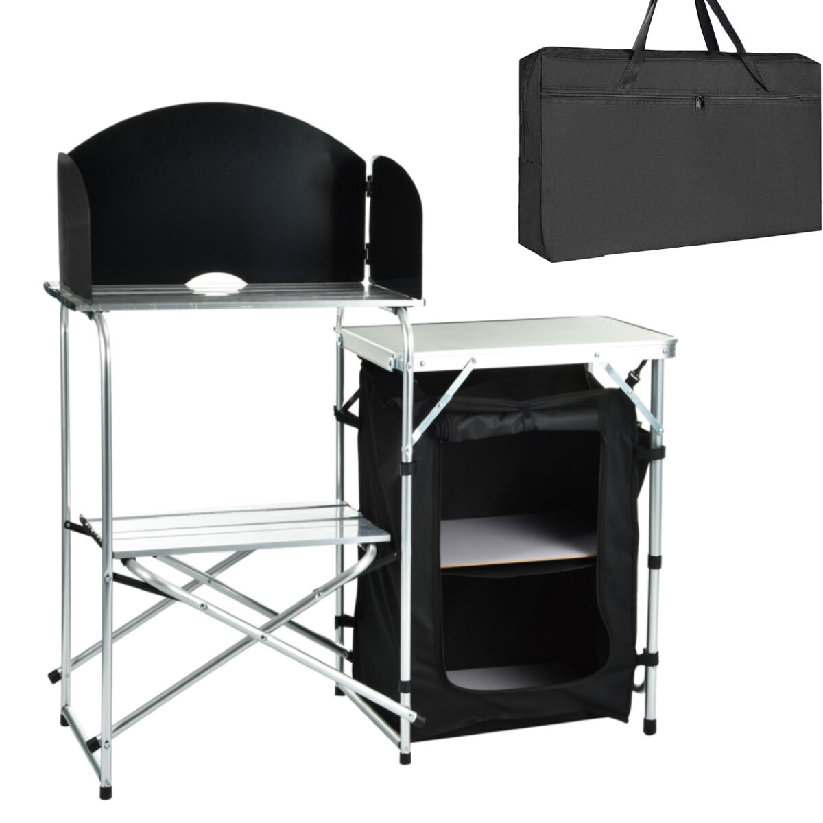 Mesa dobrável para cozinha de campismo 70x46