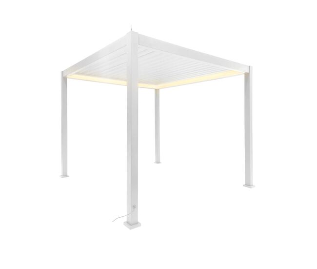 Pérgula bioclimática 3x3 m elétrica em alumínio com iluminação led