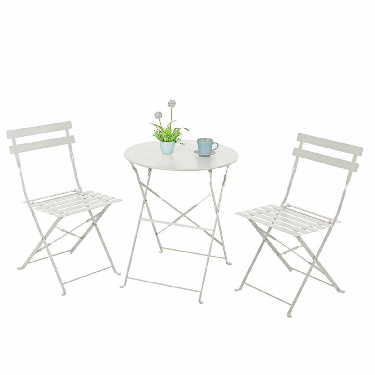 Conjunto de mesa e 2 cadeiras dobráveis