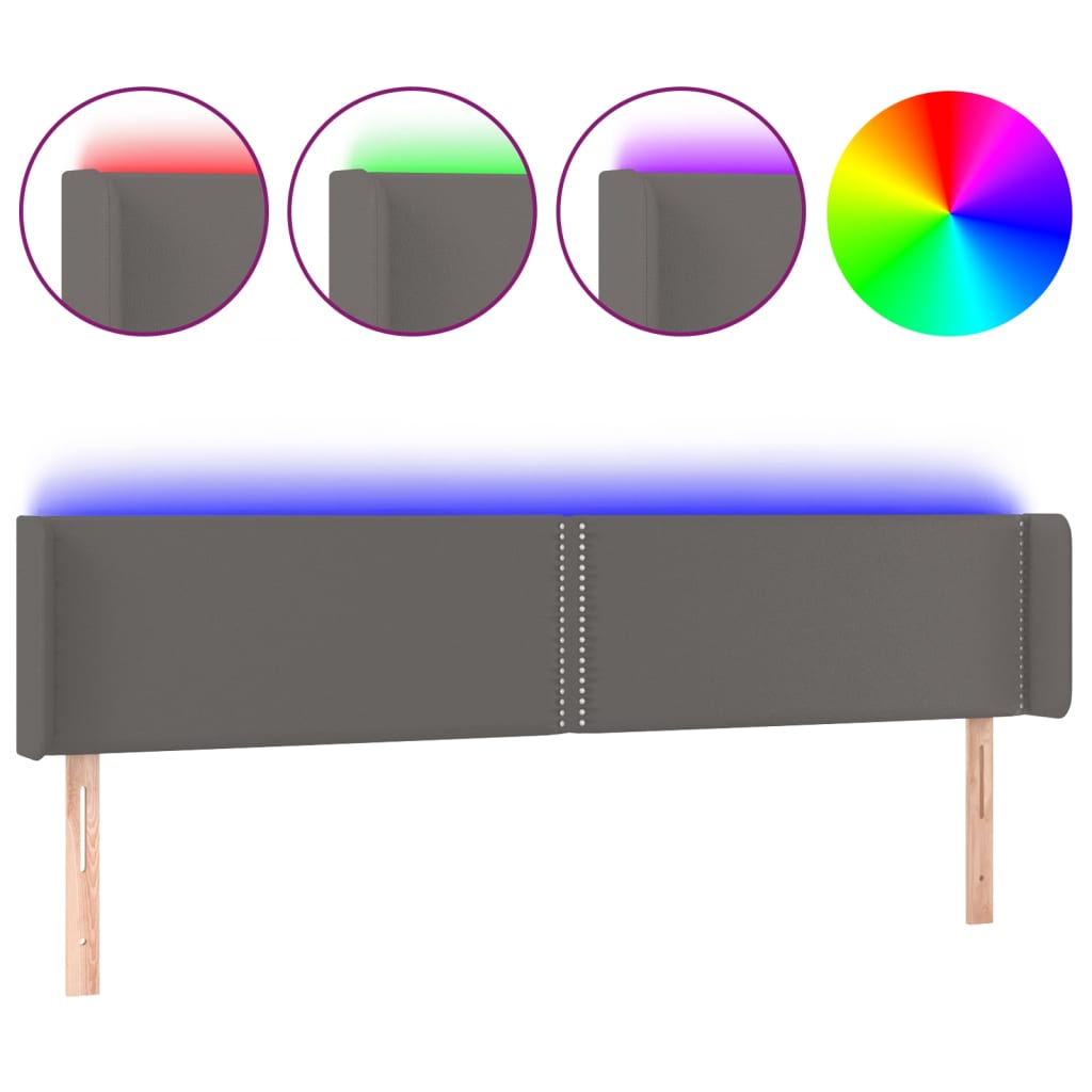 cabeceira com luzes LED 203 Cinza Escuro