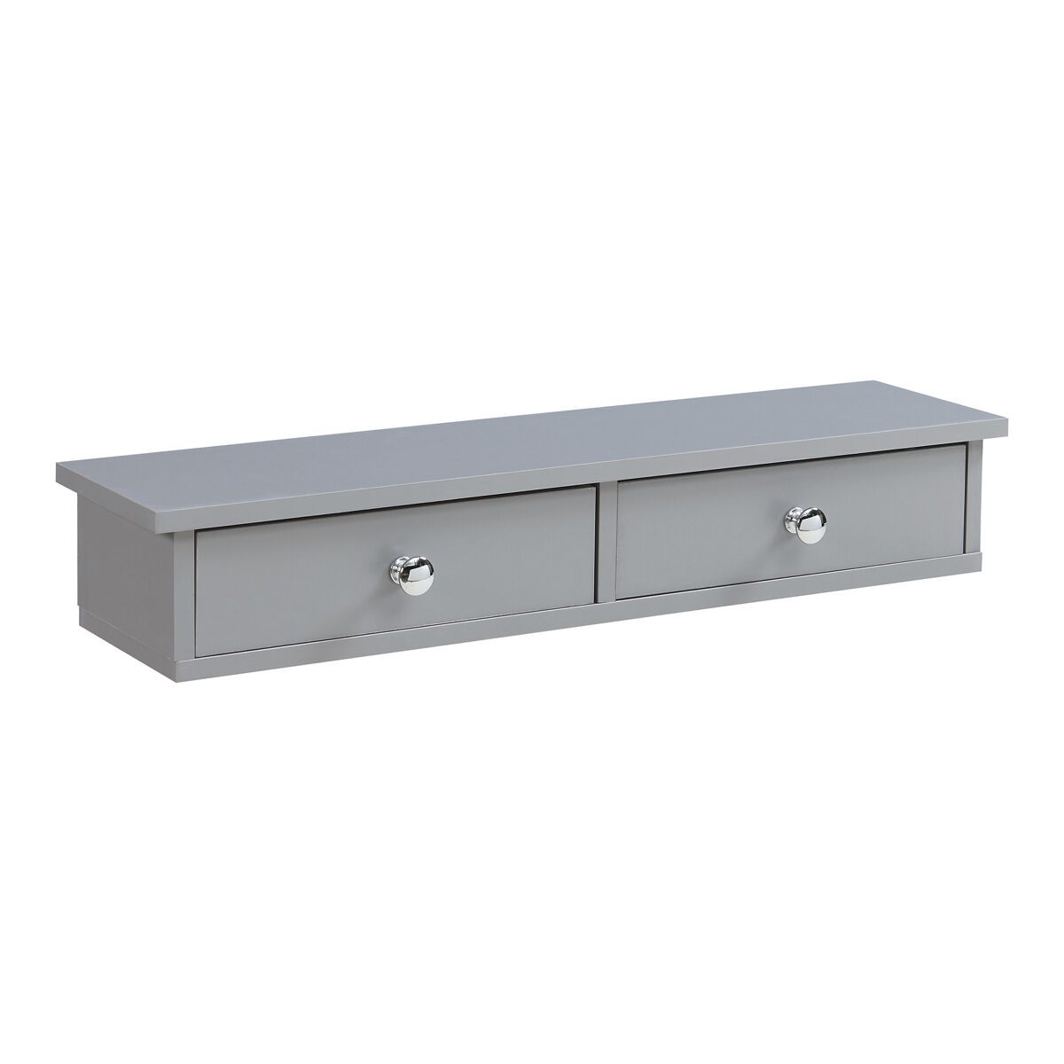 Prateleira de parede geeste com 2 gavetas 60x15x10cm cinzento claro [en.casa]