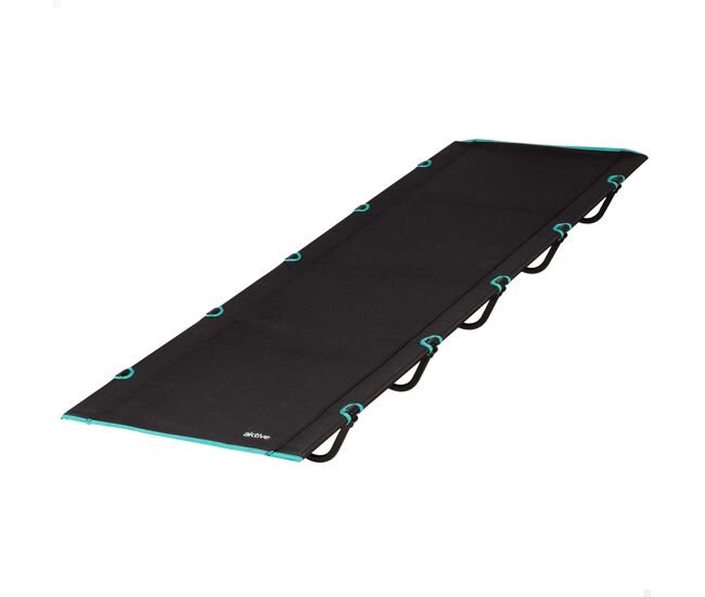 Aktive cama de acampamento dobrável 194x65,5x14 cm preta com bolsa de transporte