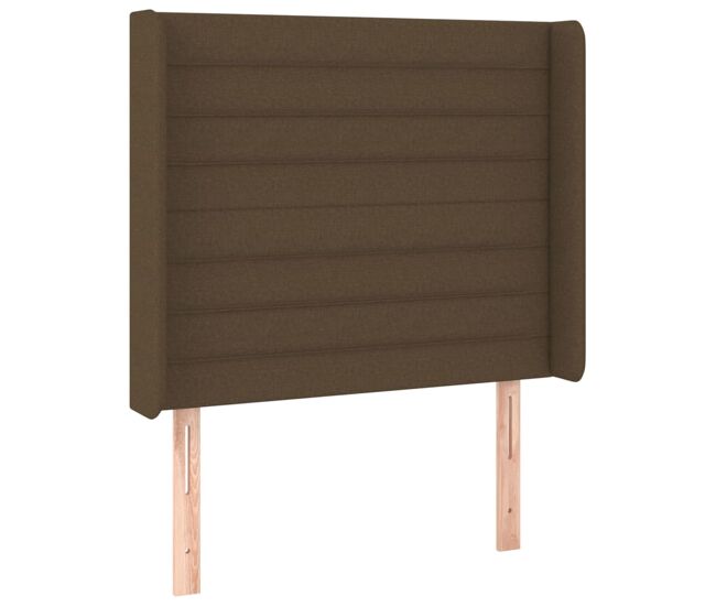 Vidaxl cabeceira cama c/ abas tecido 83x16x118/128 cm castanho-escuro